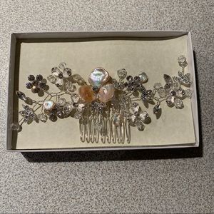 Silver Bridal Hair comb Rhinestone Head Piece